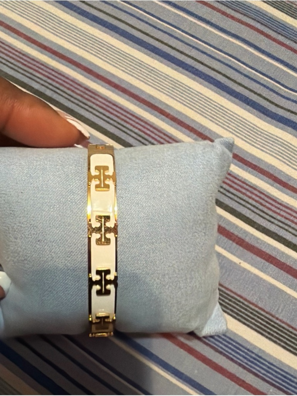 Others Follow Gold and White Linked Enamel Bracelet